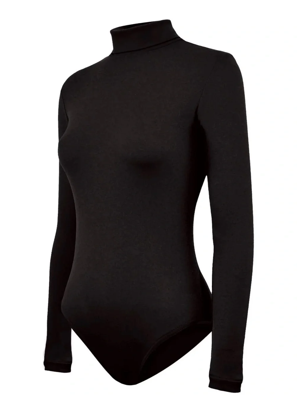 Chasse Girls' Black Long-Sleeve Turtleneck Bodysuit